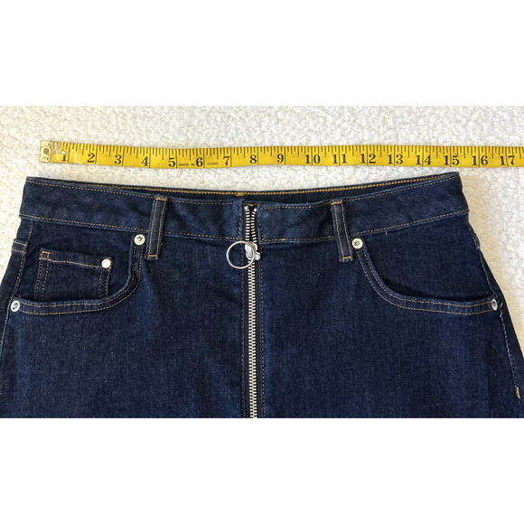 &Denim by H&M Midi Pencil Denim Skirt Women's Size 10 Blue Zipper Front Pockets - Picture 3 of 6